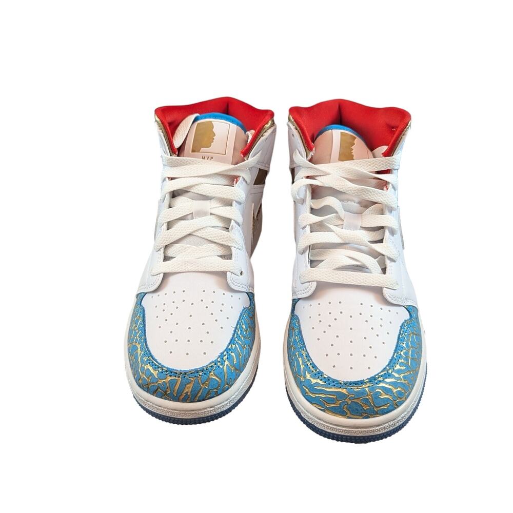 Nike Air Jordan 1 Mid UNC to Chicago White Metallic Gold GS Kids FB2212 100